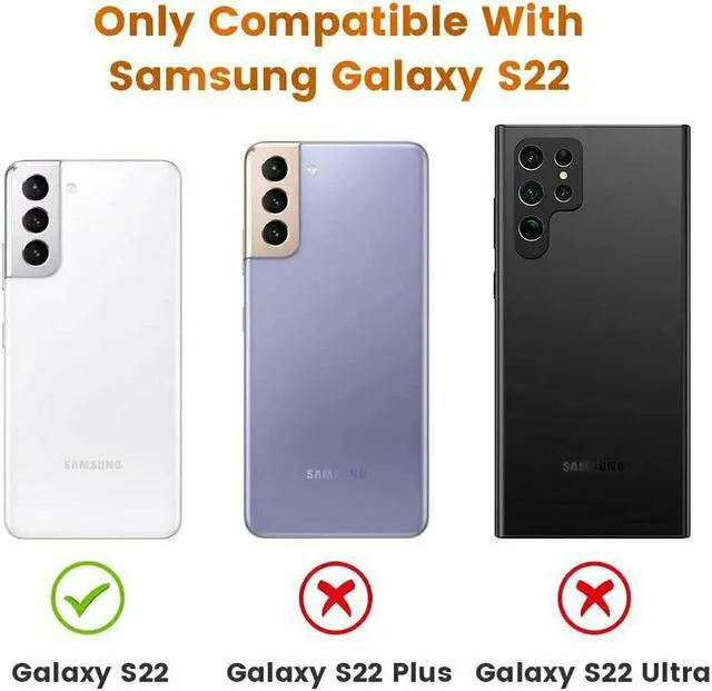 Alt view image 3 of 7 - Military Grade Shockproof Hybrid Armor Case with Ring Holder for Samsung Galaxy S22 5G - Red