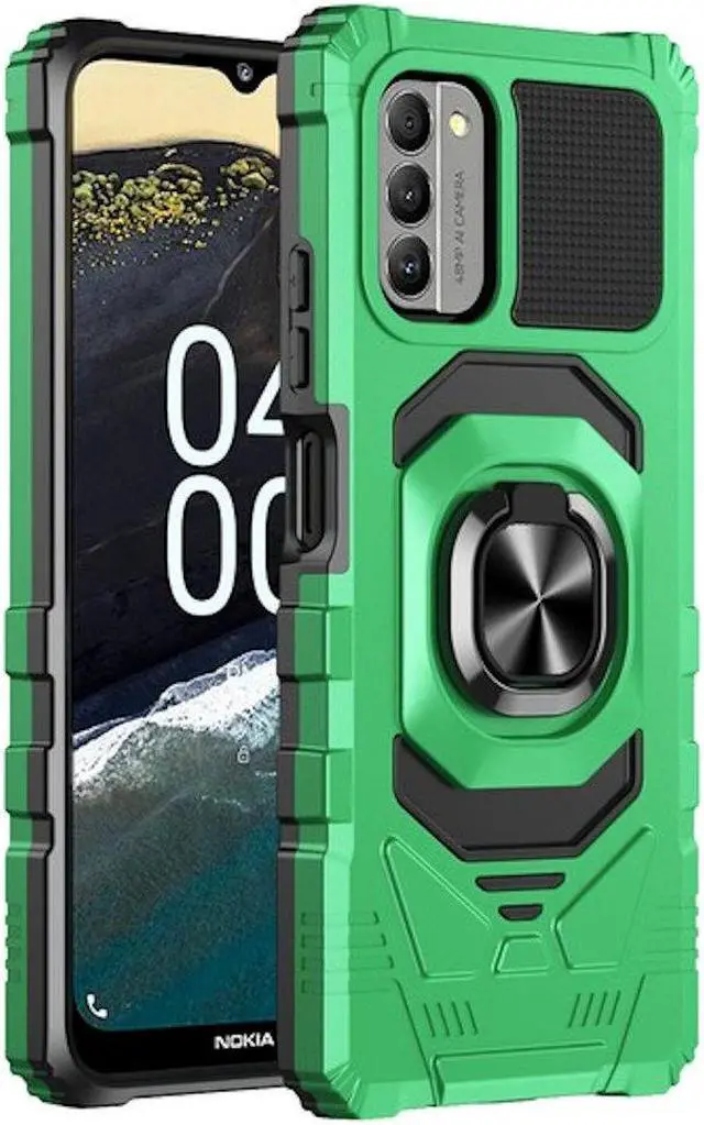Main image of Robotic Series Dual Layer Hybrid Case with Ring Grip for Nokia G400 5G - Green