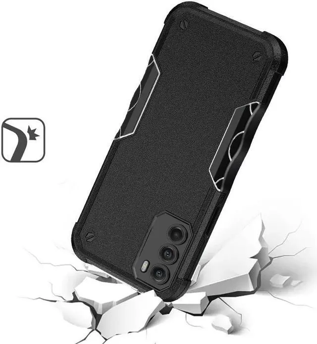 Alt view image 2 of 3 - Military Grade Shockproof Hybrid Armor Case for Motorola Moto G 5G 2022 - Black