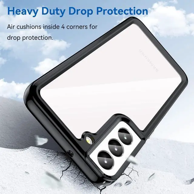 Alt view image 2 of 7 - Fusion Shield Tough Snap-on Transparent Case for Samsung Galaxy S23 Plus - Black