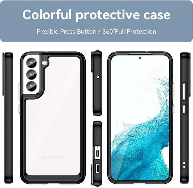 Alt view image 3 of 7 - Fusion Shield Tough Snap-on Transparent Case for Samsung Galaxy S23 Plus - Black