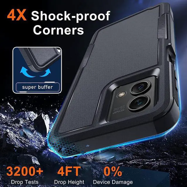 Alt view image 2 of 7 - Military Grade TUFF Hybrid Case for Motorola Moto G Stylus 5G 2023 - Black