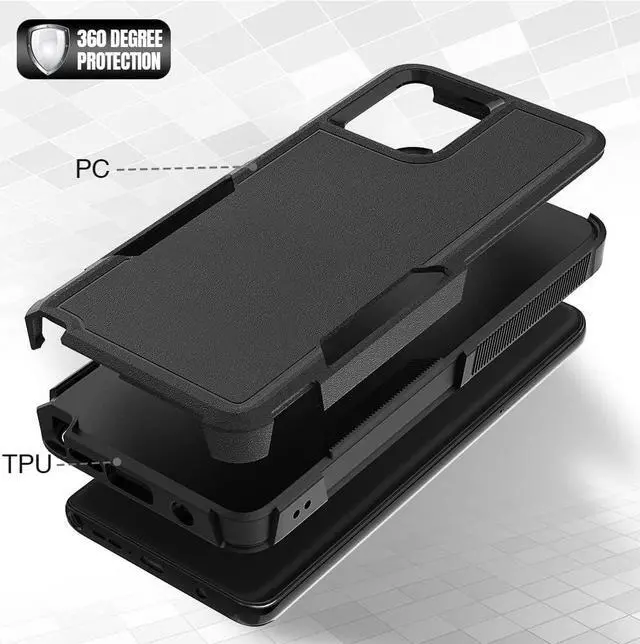 Alt view image 6 of 7 - Military Grade TUFF Hybrid Case for Motorola Moto G Stylus 5G 2023 - Black