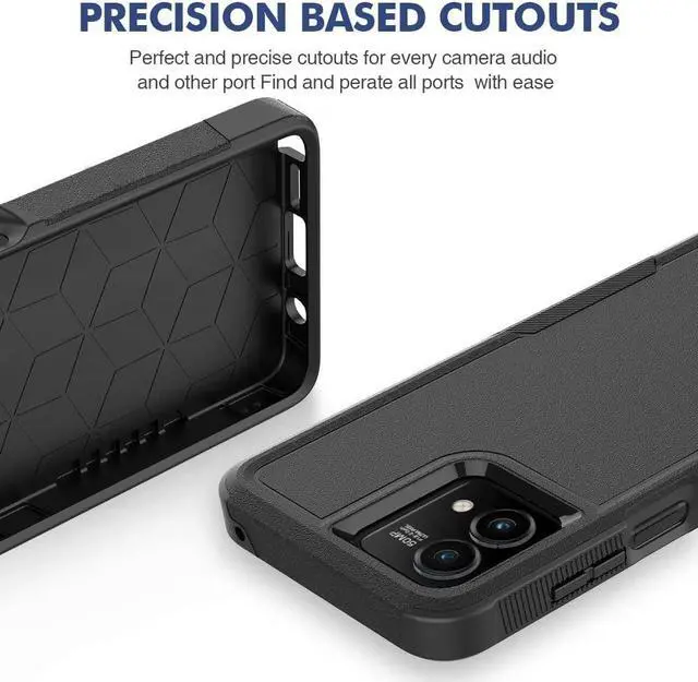 Alt view image 7 of 7 - Military Grade TUFF Hybrid Case for Motorola Moto G Stylus 5G 2023 - Black