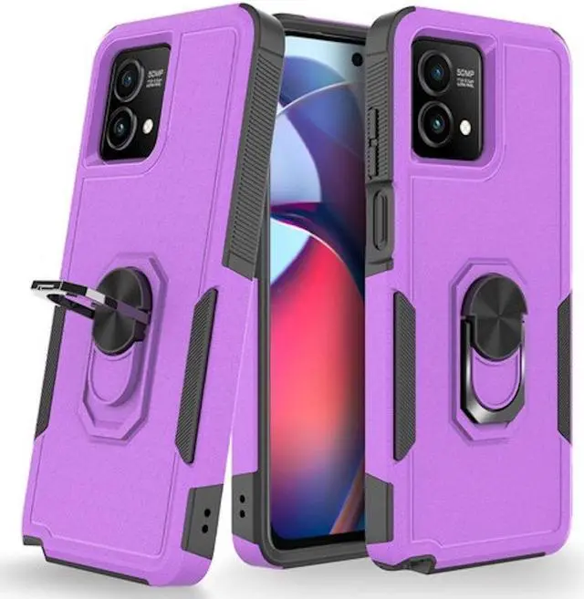 Main image of Military Grade TUFF Shockproof Hybrid Armor Case with Ring Grip for Motorola Moto G Stylus 5G 2023 - Purple