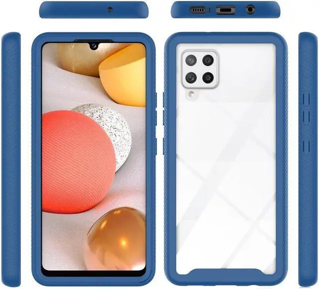 Alt view image 3 of 4 - Tough Fusion-X 2-Piece Hybrid Armor Case for Samsung Galaxy A42 5G - Blue