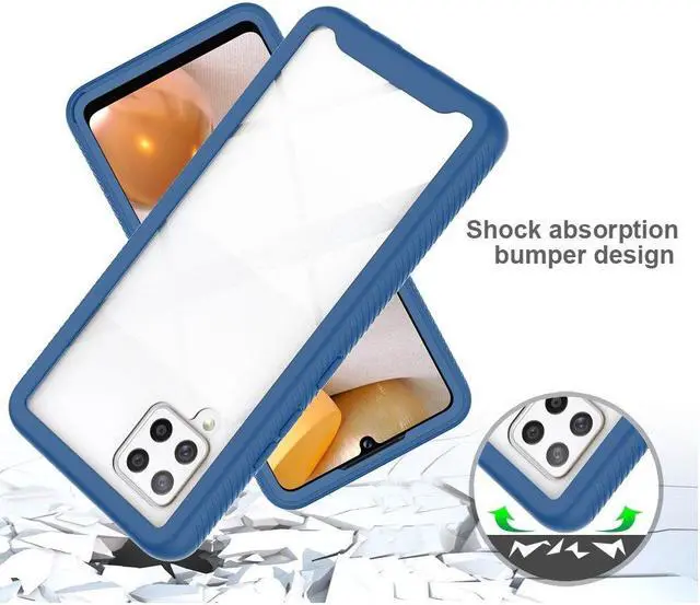 Alt view image 2 of 4 - Tough Fusion-X 2-Piece Hybrid Armor Case for Samsung Galaxy A42 5G - Blue