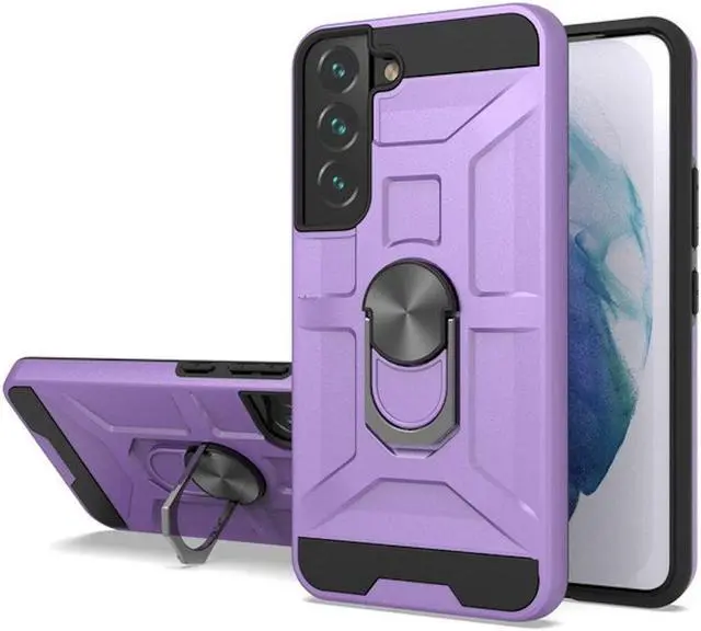 Main image of Dynamic Dual Layer Hybrid Case with Ring Holder for Samsung Galaxy S21 5G - Purple