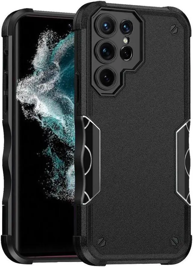 Main image of Military Grade Shockproof Hybrid Case for Samsung Galaxy S23 Ultra - Black