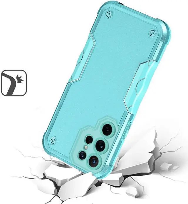 Alt view image 2 of 4 - Military Grade Shockproof Hybrid Case for Samsung Galaxy S23 Ultra - Teal