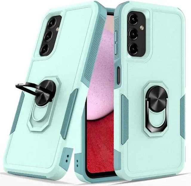 Main image of Military Grade TUFF Shockproof Hybrid Armor Case with Ring Grip for Samsung Galaxy A14 5G - Teal
