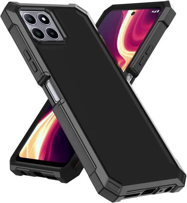 Alt view image 4 of 7 - Military Grade Rugged Hybrid Case for Celero 5G Plus - Black