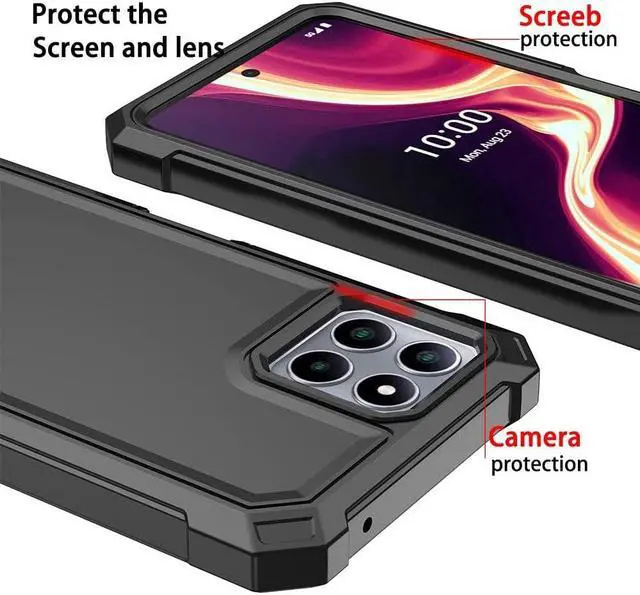 Alt view image 6 of 7 - Military Grade Rugged Hybrid Case for Celero 5G Plus - Black