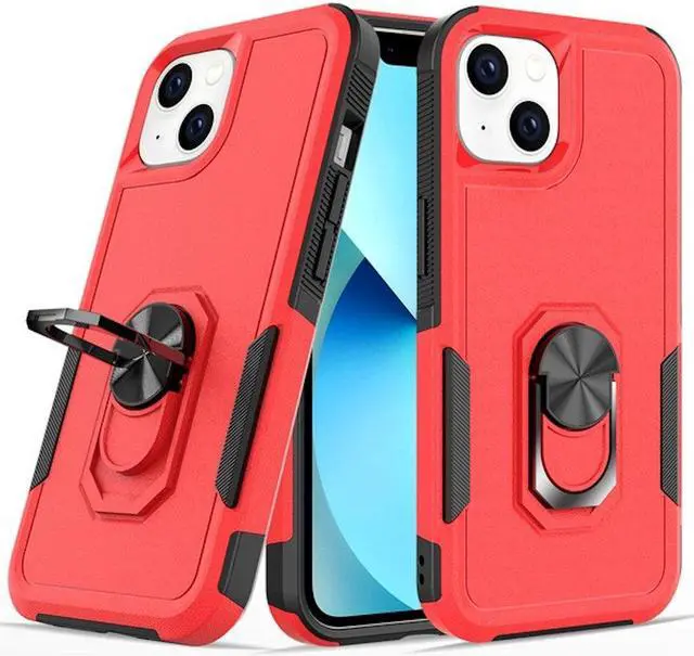 TUFF Shockproof Hybrid Armor Case with Ring Grip for iPhone 14 - Red - Newegg.com TUFF Shockproof Hybrid Armor Case with Ring Grip for iPhone 14 - Red - Newegg.com