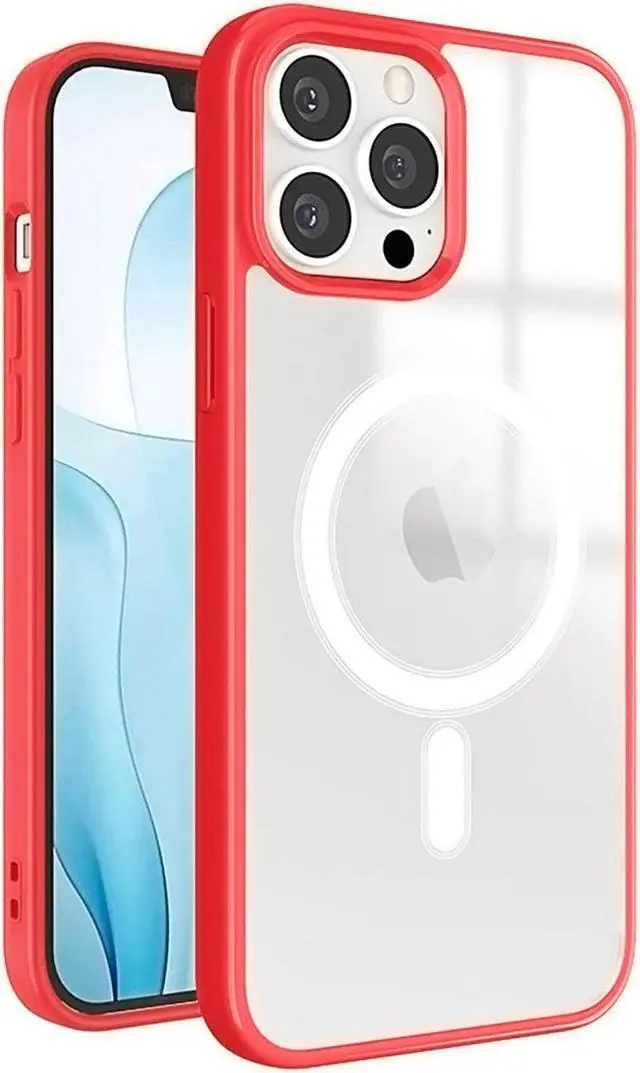 Main image of MagSafe Compatible Premium Hybrid Protective Case for iPhone 14 Pro Max - Red