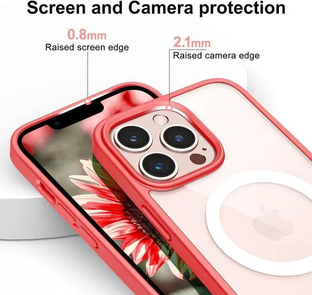 Alt view image 5 of 7 - MagSafe Compatible Premium Hybrid Protective Case for iPhone 14 Pro Max - Red