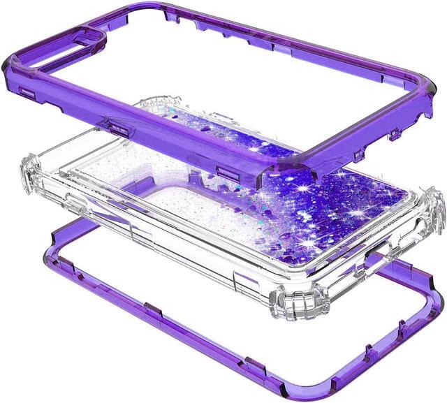 Alt view image 3 of 3 - Atomic Quicksand Glitter Waterfall Hybrid Case for iPhone SE (3rd gen & 2nd gen) and iPhone 8/7/6S/6 - Purple
