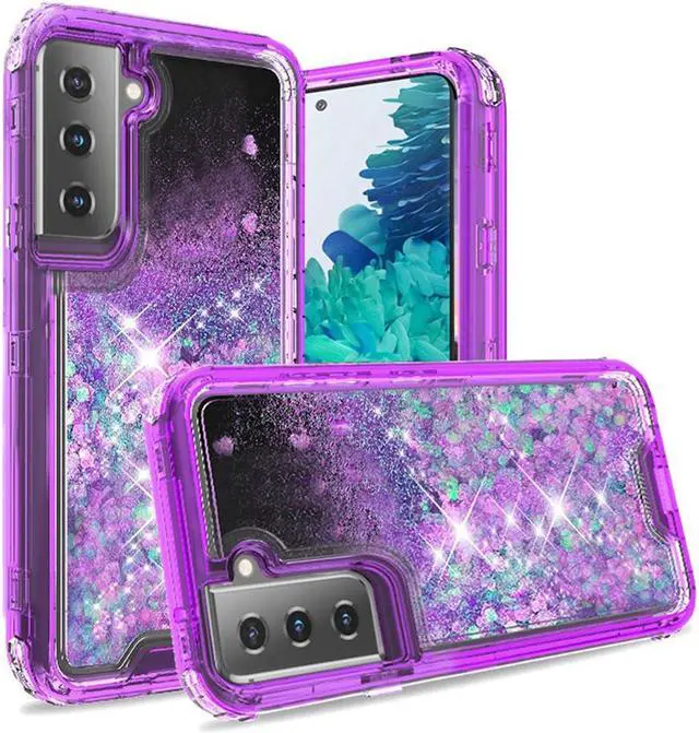 Main image of Atomic Quicksand Glitter Waterfall Hybrid Case for Samsung Galaxy S21 Plus 5G - Purple