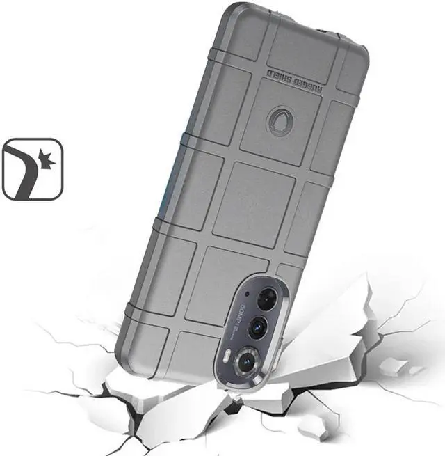 Alt view image 2 of 3 - Rugged Shield Tactical TPE Case for Motorola Edge 2022 - Grey