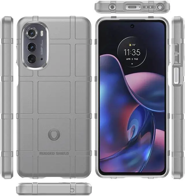 Alt view image 3 of 3 - Rugged Shield Tactical TPE Case for Motorola Edge 2022 - Grey