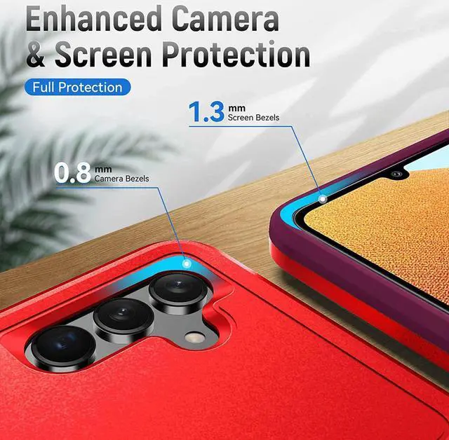 Alt view image 4 of 6 - TUFF Hybrid Armor Case for Samsung Galaxy A13 5G - Red