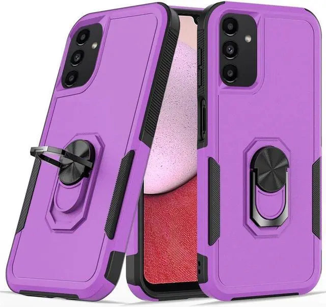 Main image of Military Grade TUFF Shockproof Hybrid Armor Case with Ring Grip for Samsung Galaxy A14 5G - Purple