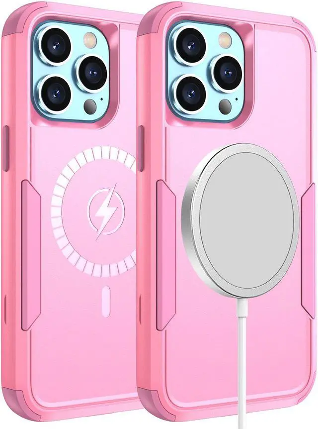 Main image of MagSafe Compatible Military Grade TUFF Hybrid Armor Case for iPhone 14 Pro Max - Pink