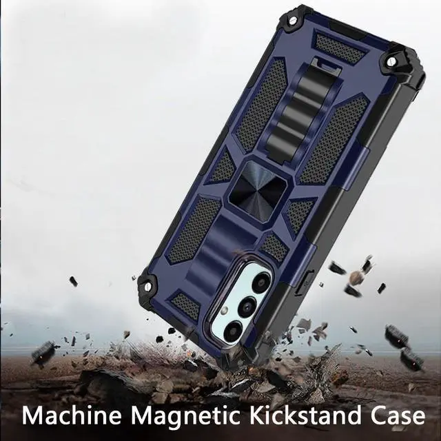 Alt view image 2 of 7 - Tough Ultra Rugged Hybrid Case and Tempered Glass Screen Protector for Samsung Galaxy A13 5G / 4G - Navy Blue