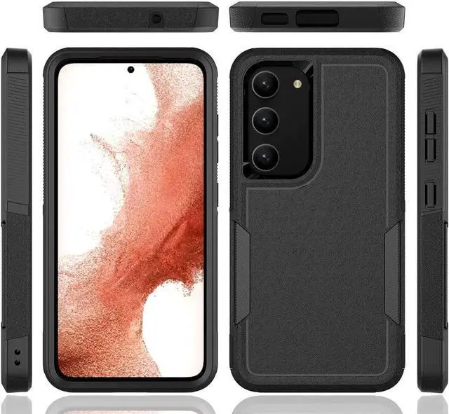 Alt view image 4 of 7 - Military Grade TUFF Hybrid Case for Samsung Galaxy S23 - Black