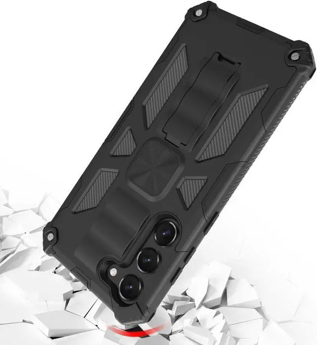 Alt view image 2 of 7 - Military Grade Tough Ultra Rugged Hybrid Case for Samsung Galaxy S23 - Black