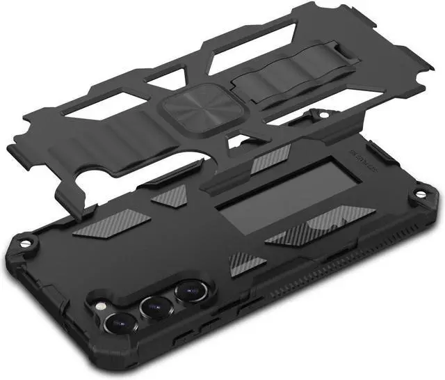 Alt view image 7 of 7 - Military Grade Tough Ultra Rugged Hybrid Case for Samsung Galaxy S23 - Black
