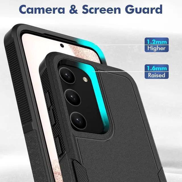 Alt view image 7 of 7 - Military Grade TUFF Hybrid Case for Samsung Galaxy S23 - Black