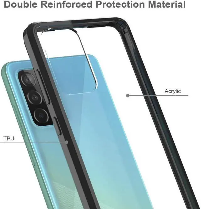 Alt view image 4 of 6 - Fusion Shield Tough Snap-on Transparent Case for Samsung Galaxy A32 5G - Black
