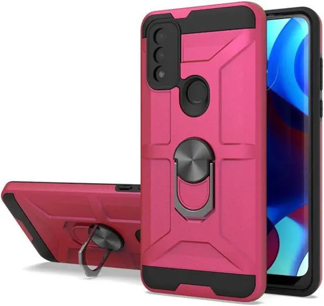 Main image of Dynamic Dual Layer Hybrid Case with Ring Holder for Motorola Moto G Pure - Hot Pink