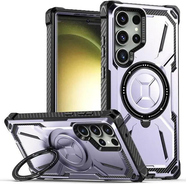 Main image of Military Grade Hybrid Case with MagSafe Magnetic Ring for Samsung Galaxy S23 Ultra - Purple