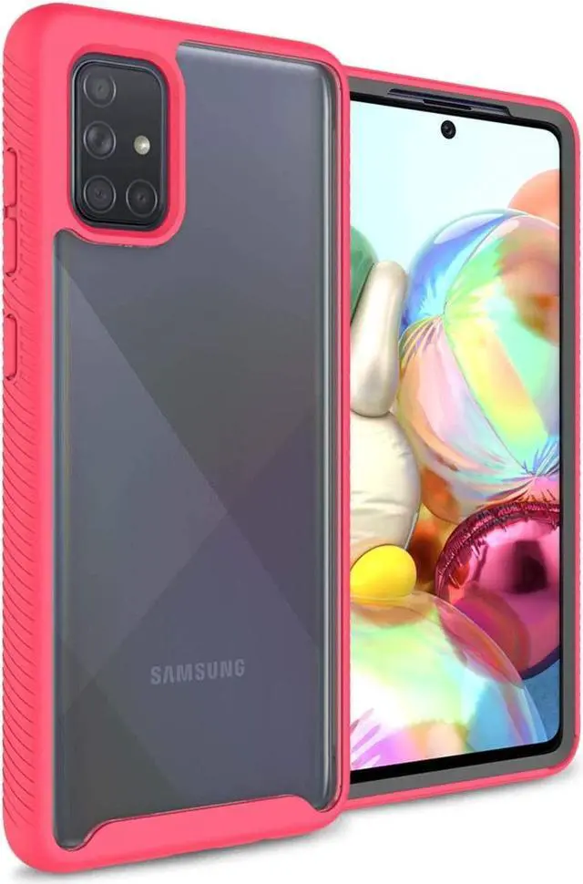 Alt view image 3 of 7 - Transparent Hybrid Case for Samsung Galaxy A71 5G - Pink