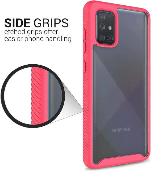 Alt view image 6 of 7 - Transparent Hybrid Case for Samsung Galaxy A71 5G - Pink