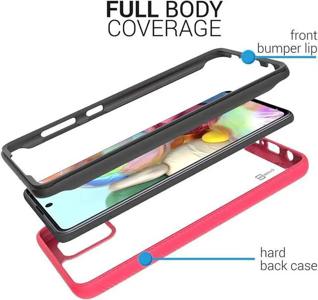 Alt view image 4 of 7 - Transparent Hybrid Case for Samsung Galaxy A71 5G - Pink