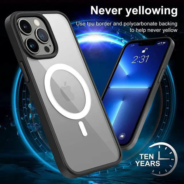 Alt view image 6 of 7 - MagSafe Compatible Premium Hybrid Protective Case for iPhone 14 Pro - Black