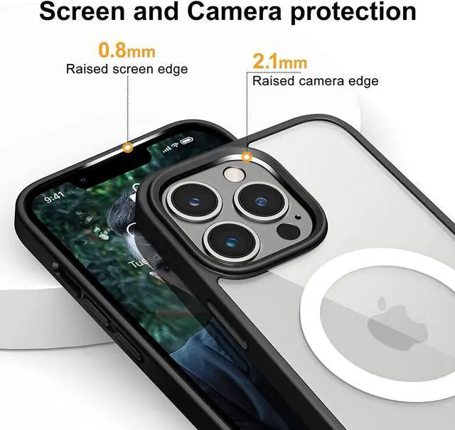 Alt view image 5 of 7 - MagSafe Compatible Premium Hybrid Protective Case for iPhone 14 Pro - Black