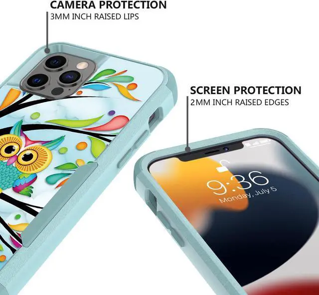 Alt view image 5 of 6 - Military Grade TUFF Hybrid Armor Case for iPhone 14 Pro - Owl