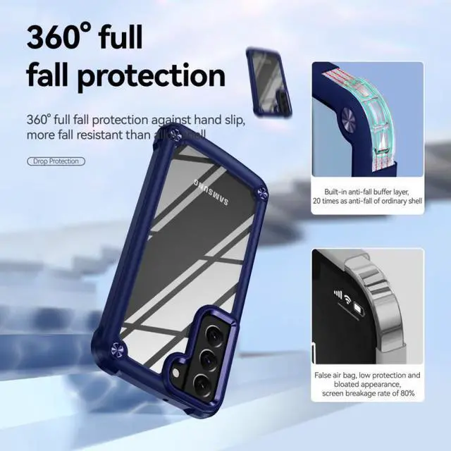 Alt view image 2 of 7 - Tough Shield Snap-on Transparent Case for Samsung Galaxy S23 - Blue