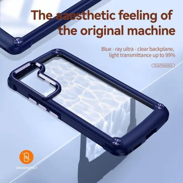 Alt view image 7 of 7 - Tough Shield Snap-on Transparent Case for Samsung Galaxy S23 - Blue