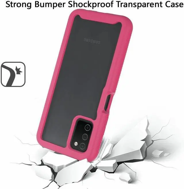 Alt view image 2 of 3 - Transparent Hybrid Case for Samsung Galaxy A03s - Pink