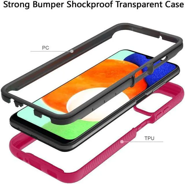 Alt view image 3 of 3 - Transparent Hybrid Case for Samsung Galaxy A03s - Pink