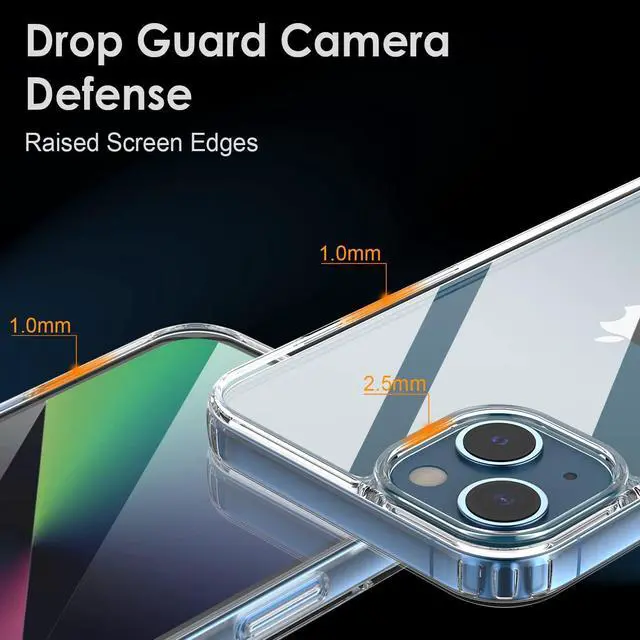 Alt view image 6 of 7 - 3-IN-1 Bundle Tough Shield Transparent Case + Tempered Glass Screen and Camera Lens Protector for iPhone 14