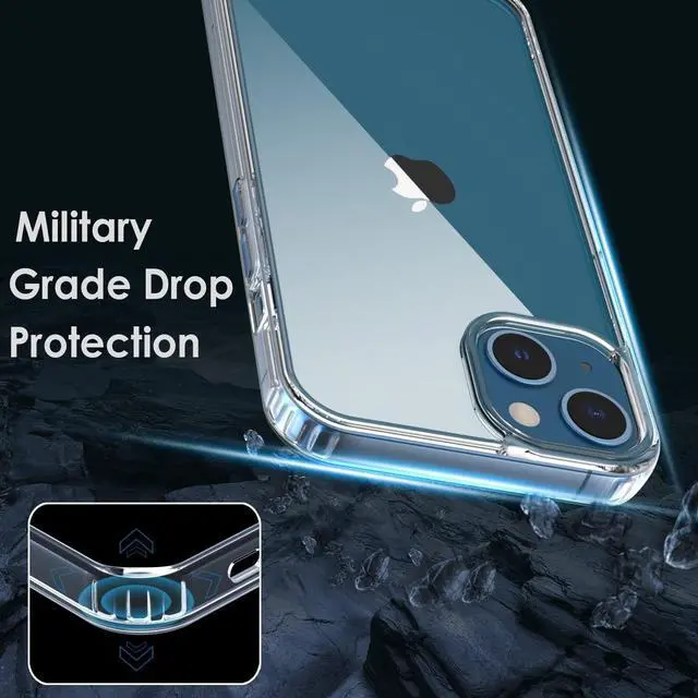 Alt view image 5 of 7 - 3-IN-1 Bundle Tough Shield Transparent Case + Tempered Glass Screen and Camera Lens Protector for iPhone 14