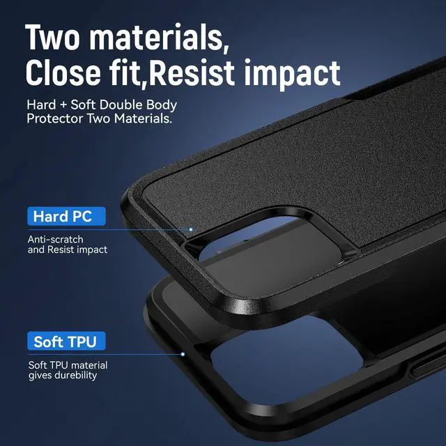 Alt view image 5 of 7 - TUFF Hybrid Armor Case for iPhone 14 Pro - Black