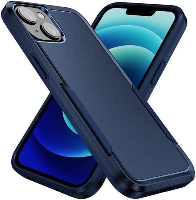 Alt view image 7 of 7 - TUFF Hybrid Armor Case and Tempered Glass Screen Protector for iPhone 14 Plus - Navy Blue