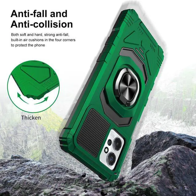 Alt view image 2 of 7 - Robotic Series Hybrid Case with Ring Grip for Motorola Moto G Power 5G 2023 - Green